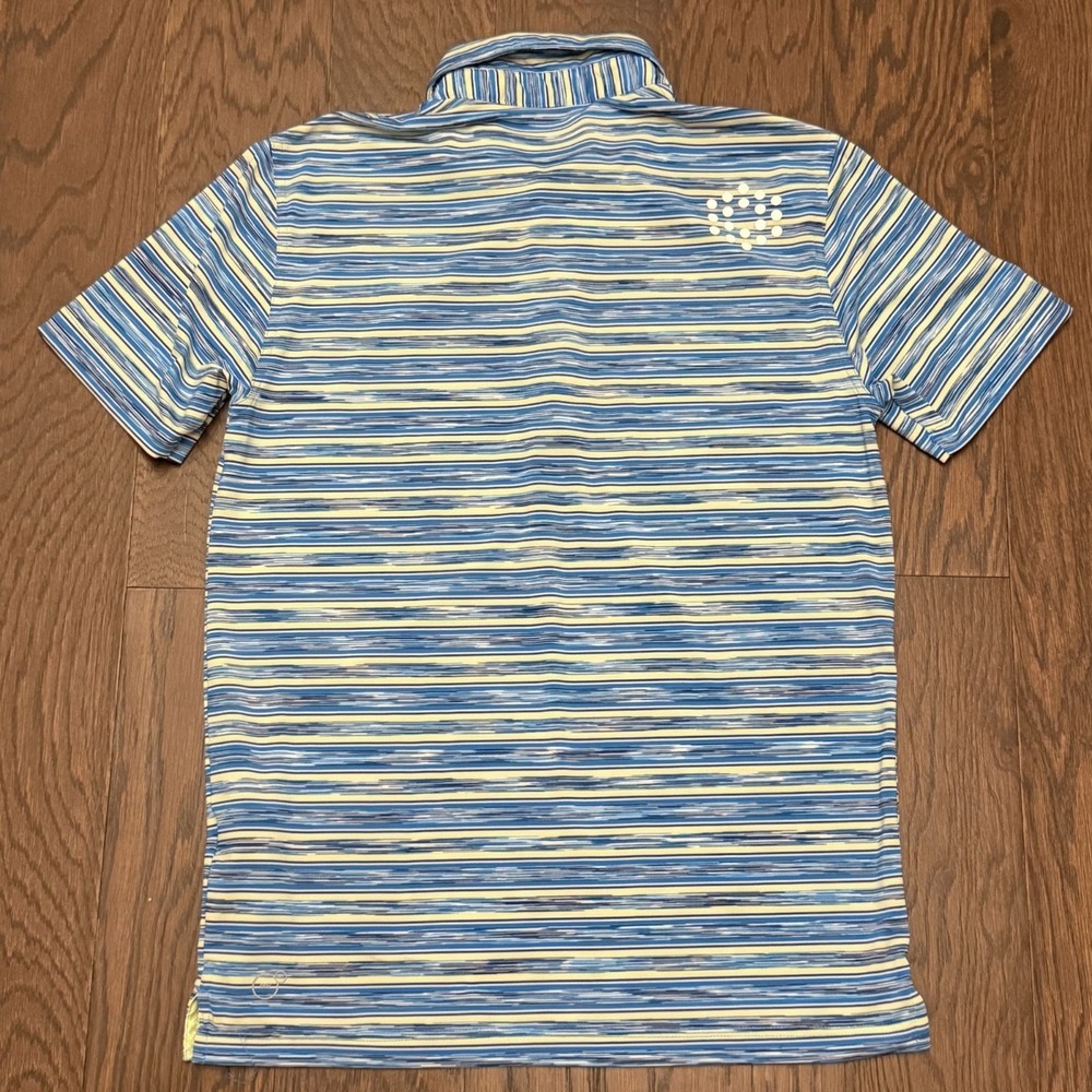 Puma Golf Mens Polo Shirts Striped Performance Dry Cell Blue Small - Picture 16 of 16